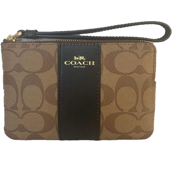 Never been used coach corner zip leather wristlet - Picture 1 of 4